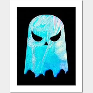 Cute Ghost | blue crome Posters and Art